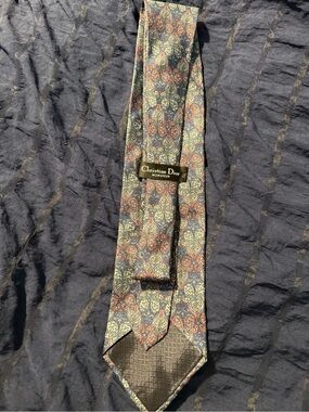 Dior Monsieur Paisley Silk Tie in Navy, Rust & Cream